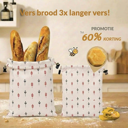 Premium 100% Katoen-Bijenwas Broodzakken